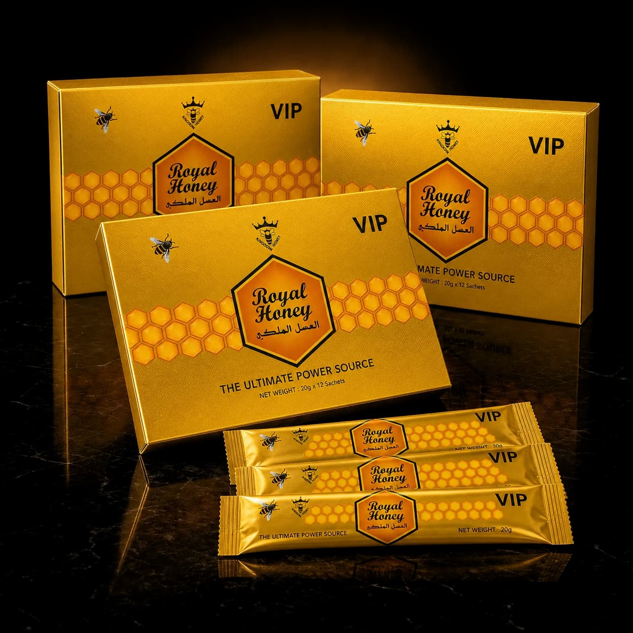 Royal Honey VIP — 3 Cajas (36 Sobres)